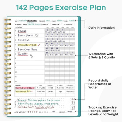 Fitness Workout Journal for Women & Men A5(5.5" x 8.2") Workout