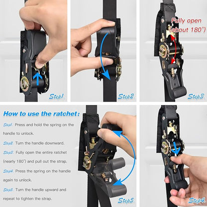 Brebebe Upgrade Door Anchor for Resistance Bands Exercise, Multi Points Anchor With 7 Loops + 7 D Rings, Home Gym Workout Equipment With Ratchet Adjust Tighten Strap, Not Loose, Sturdy