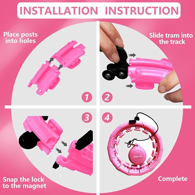 U1-28/30 Knots, Magnetic Lock Smart Weighted Hula Hoop