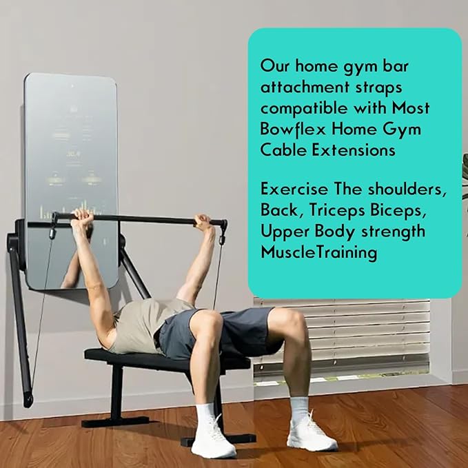 Bench Bar Attachment Straps Compatible with Bowflex Gyms for LAT/Bench Bar Attachment Straps (Pair)