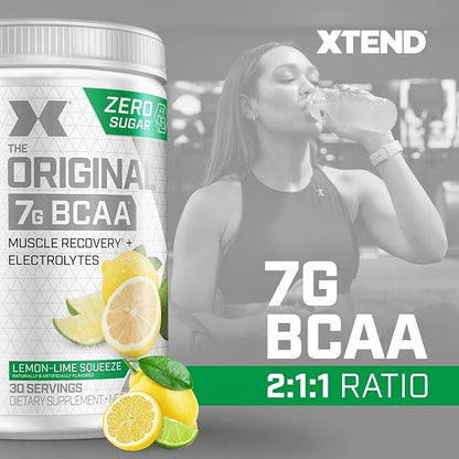 XTEND Original BCAA Powder 7g BCAA and 2.5g L-Glutamine, Sugar Free Post Workout Muscle Recovery Drink with Amino Acids for Men & Women, 30 Servings
