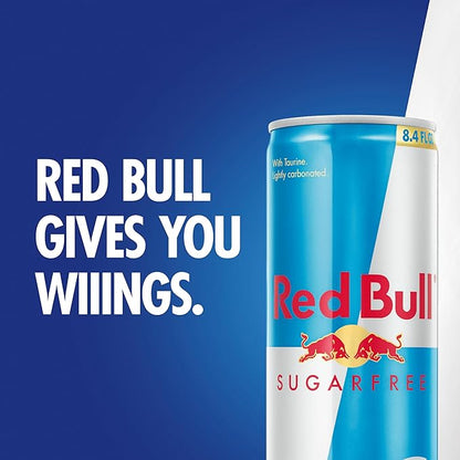 Red Bull Sugar Free Energy Drink with 80mg Caffeine plus Taurine & B Vitamins, 8.4 Fl Oz, 6 Packs of 4 Cans (Pack of 24)