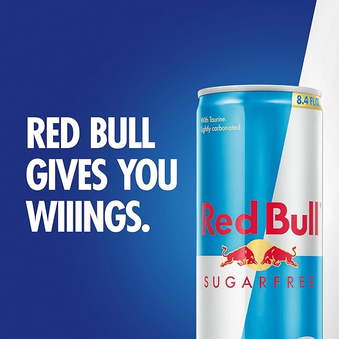 Red Bull Sugar Free Energy Drink with 80mg Caffeine plus Taurine & B Vitamins, 8.4 Fl Oz, 2 Packs of 12 Cans (Pack of 24)