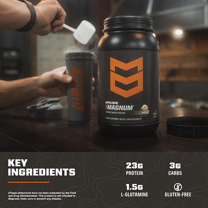 MTN OPS Magnum Vanilla Protein Powder | 23g of Whey Isolate Protein & Milk Protein with BCAAs | Zero Sugar & Gluten Free | Vanilla Milkshare, 30 Servings