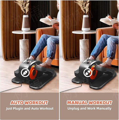 ESL Under Desk Elliptical - Portable Leg Exerciser for Seniors, Compact Seated Elliptical with Remote Control, LCD Display Electric Elliptical Trainers
