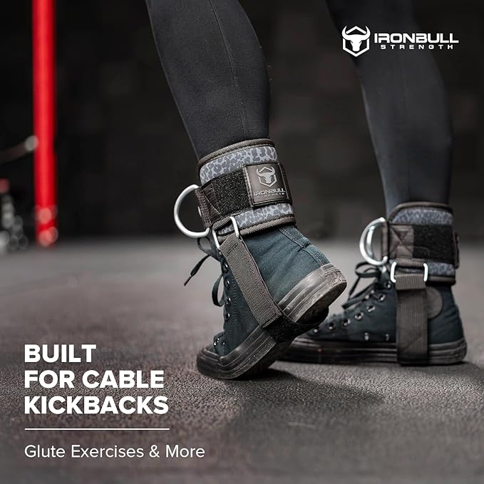 Iron Bull Strength Women's Kickback Ankle Strap for Cable Machines & Resistance Bands: Gym & Home Workout Cuff Attachment for Leg Extensions, Kickbacks, Hip Abductors - Booty Exercises