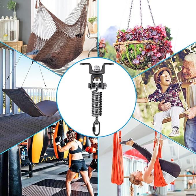 BeneLabel Boxing Bag Hanger with Spring,Heavy Duty Spring & Swivel Mount for Punching Bags, 360° Rotation, Easy to Install