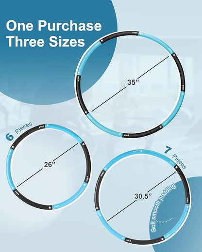 FEECCO Weighted Fitness Hoop 8 Detachable