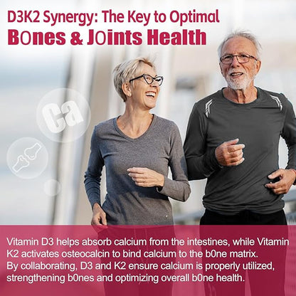Vitamin D3 K2 Supplement for Adults - Vitamin D3 5000 IU + K2 200 mcg - Vit D3 K2 Gummies with Calcium 600mg Magnesium Zinc & Vitamin C for Women Men - Supports B0ne, Muscle Immune - 120 Count