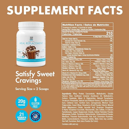 Yes You Can! Complete Meal Replacement - 15 Servings, 20g of Protein, 0g Added Sugars, 21 Vitamins and Minerals - All-in-One Nutritious Meal Replacement Shake (Coffee)
