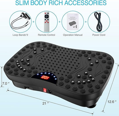AXV Vibration Plate Exercise Machine Whole Body Workout Portable Mini Vibrate Fitness Platform Lymphatic Drainage Machine for Weight Loss Shaping Toning Wellness Home Gyms Workout (Mini)