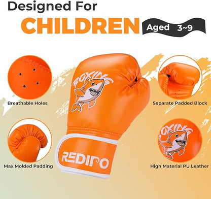 Kids Boxing Gloves, Youth Boxing Training Gloves for Kids 3-9 Year Boys and Girls, 4&6OZ Fighting Gloves, Punching Bag Kickboxing Thai Mitts MMA Training Sparring Gloves