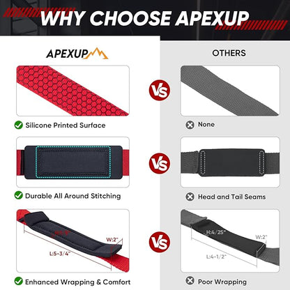 APEXUP Weight Lifting Straps for Weightlifting, Lifting Wrist Straps Gym, Deadlift Straps, Anti Slip Silicone and Neoprene Padded Weightlifting Straps Men Women Powerlifting, Strength Training