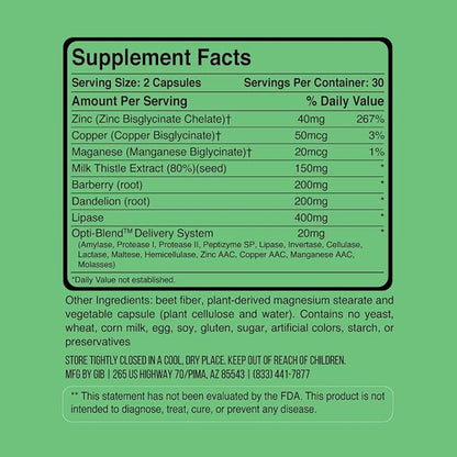 Gains in Bulk LIV Clean Liver and Kidney Cleanse & Repair | Supports Healthy Liver/Kidney Function | Fat and Toxin Reducing Beet Fiber Supplement | 60 Vegetarian Capsules