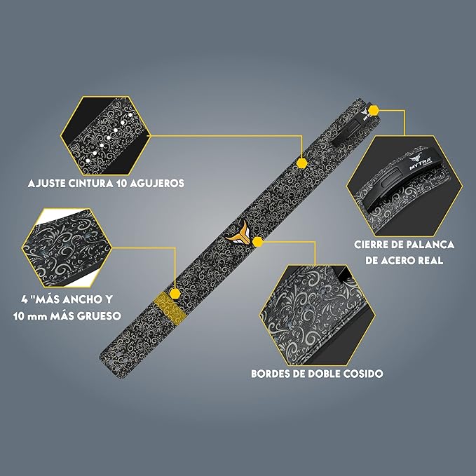 Mytra Fusion Weight Lifting Belt for Men and 10MM Thick 4" wide 100% Genuine