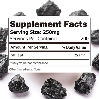 Shilajit Pure Himalayan Shilajit Powder - 200 Servings, with 50% Fulvic Acid and Trace Minerals, Enhanced Energy, Immune Support, Supplements for Men & Women, 1.76oz (50g)