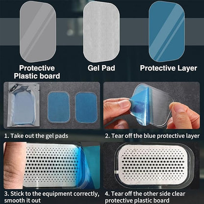 PAMASE 50/80 Pcs Gel Pads for Abs Stimulator - Replacement Pads for Abdominal Muscle Trainer, Reusable Ab Workout Toner Belt Accessory