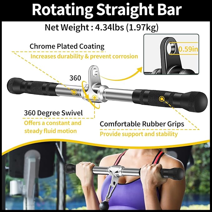Cable Machine Attachment LAT Pulldown Attachments Cable Machine Accessories for Home Gym