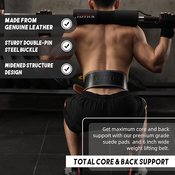Genuine Leather Weight Lifting Belt for Men Gym