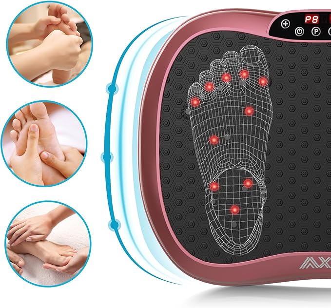 AXV Vibration Plate Exercise Machine Whole Body Workout Portable Mini Vibrate Fitness Platform Lymphatic Drainage Machine for Weight Loss Shaping Toning Wellness Home Gyms Workout (Mini)