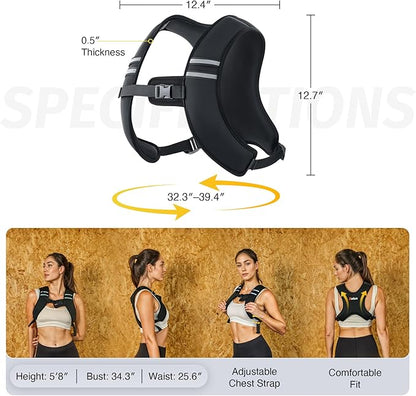 ZELUS Weighted Vest, Z-Fit Soft Iron Weighted Vest for Women and Men, 5lb/10lb/15lb Weight Vest with Reflective Stripes & Adjustable Straps, Ultra Thin Weight Vest for Home Gym Strength Training