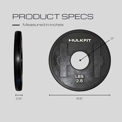 HulkFit 2-inch Rubber Coated Steel Weight Plates Set