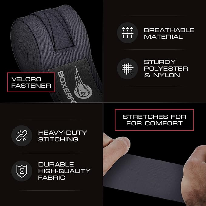 BOXERPOINT 180" Ringside Boxing Wraps for Men and Women