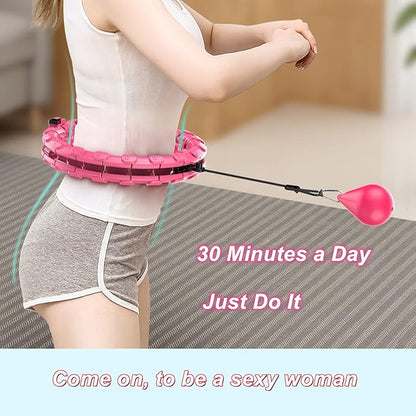 Smart Weighted Hula Exercise Hoop Massage Non-Fall Infinity Hoop 24 Detachable