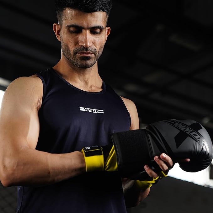 WYOX Gel Boxing Hand Wraps Inner Gloves for Men & Women, 80cm Quick Wrist Straps, Padded Knuckle Protection for Muay Thai Kickboxing, Hand Wraps for Boxing & Martial Arts