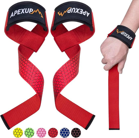 APEXUP Weight Lifting Straps for Weightlifting, Lifting Wrist Straps Gym, Deadlift Straps, Anti Slip Silicone and Neoprene Padded Weightlifting Straps Men Women Powerlifting, Strength Training