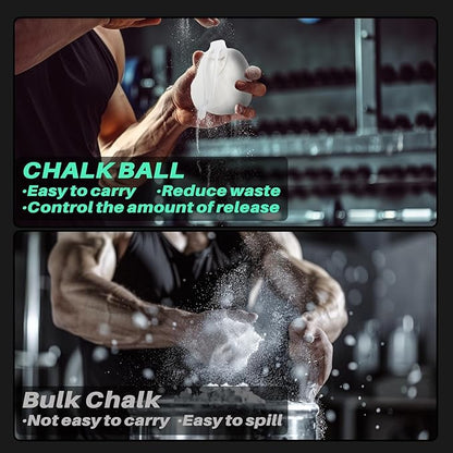 2PCS Chalk Ball - Climbing Chalk Gymnastics for Gym, Gymnastics, Grip, Climbing, Weightlifting (2.1 OZ Each)