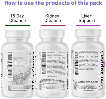 Youth & Tonic 3X Body Cleanse and Detox Pills for Women & Men with Liver, Kidney, Colon Supplements to Support Healthy Functions and for Loss of Unwanted Impurities and Metabolic Waste. 120 Capsules