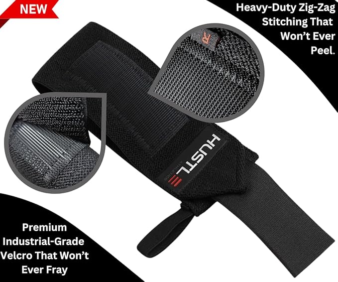 Wrist Wraps for Weightlifting (USPA Approved) - 18" or 12" Premium Quality Weight Lifting Wrist Straps - Best Gym Wrist Wraps with Thumb Loop for Powerlifting & Weight Training for Men & Women