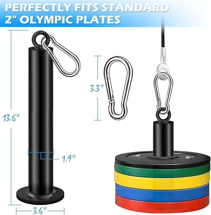 Fitness Cable Pulley System, Gym LAT and Lift Pulldown Machine Attachments, LAT Pull Down Bar Home Workouts Equipments for Biceps Triceps Shoulder Arm Curl Forearm Muscle Strength Exercise