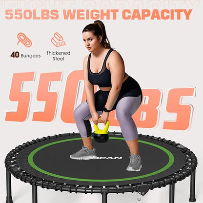 BCAN 450/550 LBS Foldable Mini Trampoline 40"/48"/50" Fitness