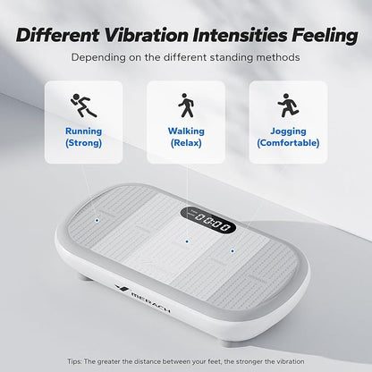 MERACH Vibration Plate Exercise Machine, Vibration Plate 440 Lbs Capacity, Bluetooth and Silicone Pedal, Stimulate Deep Fat, Vibration Plate for Lymphatic Drainage, Vibrating for Weight Loss