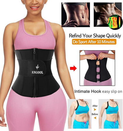 Neoprene Waist Trainer for Women, Corset Sauna Sweat Workout Waist Trimmer Belt