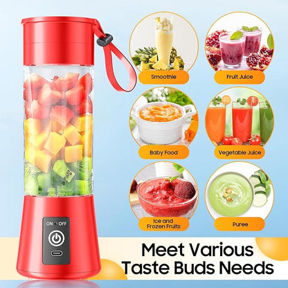 Portable Personal Size Mini Blender - 2025 Upgraded Cordless Blender for Smoothies & Shakes, Type-C Rechargeable, 380Ml Traveling BAP Free Juicer Cup for Sports/Travel/Home, 20000Rpm/Min Speed