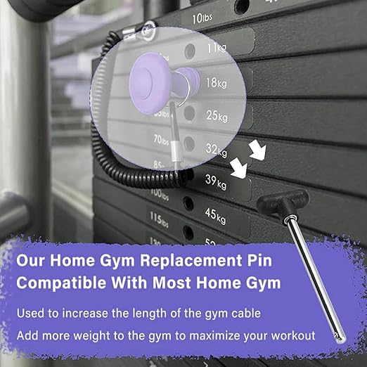 Weight Stack Pin, Universal Weight Stack Replacement,Weight Machine Pin for Home Gym Exercise Machine Parts & Accessories, Pin Tensile 3/8" Diameter 5-1/2" Locking Space