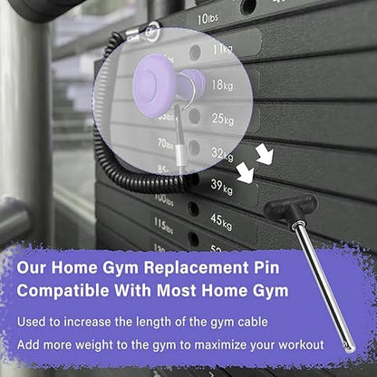 Weight Stack Pin, Universal Weight Stack Replacement,Weight Machine Pin for Home Gym Exercise Machine Parts & Accessories, Pin Tensile 3/8" Diameter 5-1/2" Locking Space