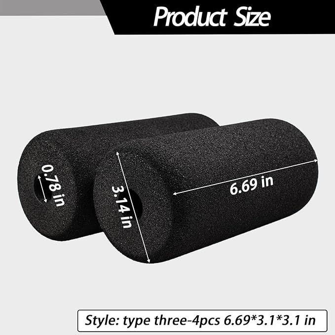 Protective Pads Cushion (6.69*3.1*3.1 in), Soft Foam Padding Sponge Rollers for for Exercise Equipment，Workout Machine-Sit ups, Barbell Bench