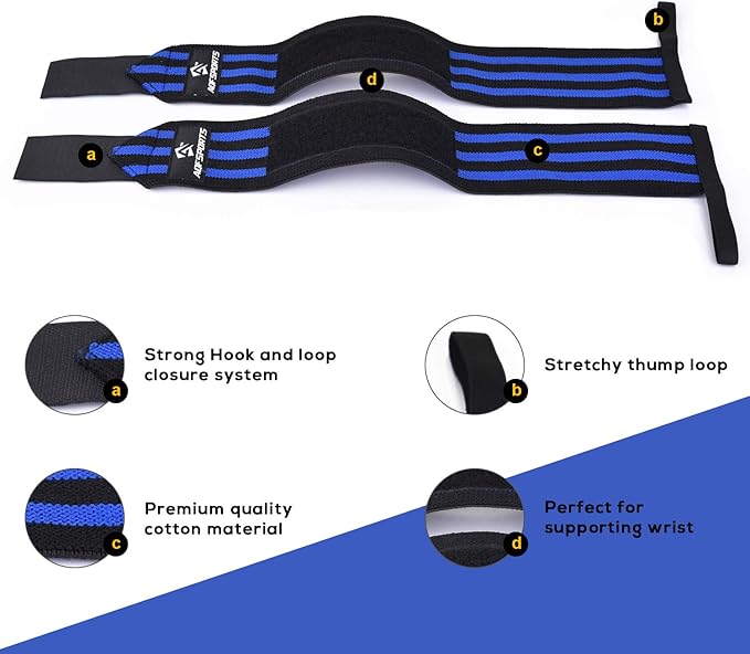 Wrist Wraps for Weightlifting - USPA & IPL Approved 18" Gym Wrist Support with Thumb Loop - Heavy Duty Lifting Wrist Straps for Fitness, Workout, Powerlifting, & Bodybuilding (Pair)