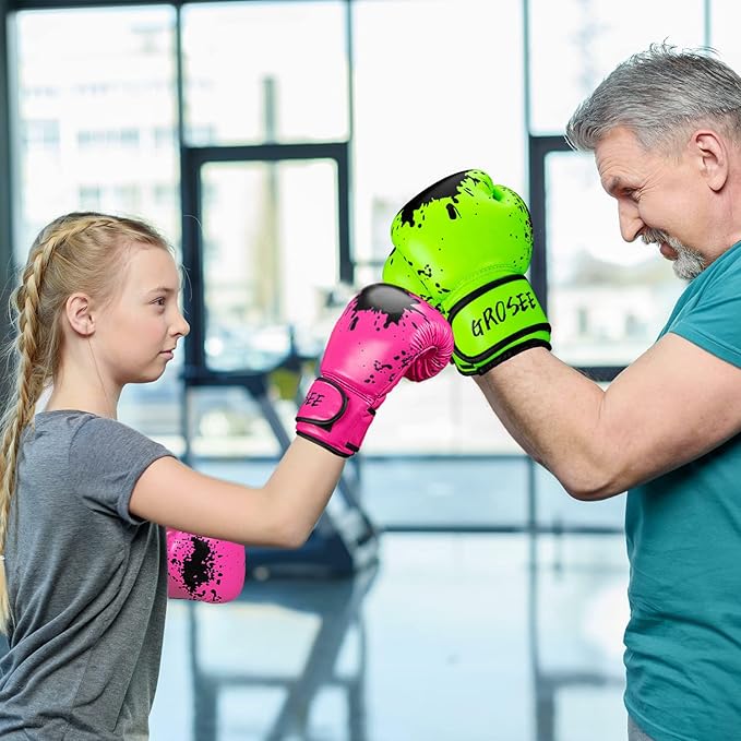 Kids Boxing Glove 6oz 8oz, Youth, Boys and Girls Training Sparring Gloves for Punching Bag, Kickboxing, Muay Thai, MMA, Gift for Age 6-15 Years