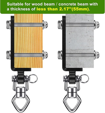 SELEWARE Punching Bag Hanger with Bearings Heavy Bag Beam Mount Hardware 360° Swivel Boxing Bag Hanger I Beam Heavy Bag Hanger Beam Mount Hooks for Hanging Heavy Punching Bag Sandbag 1000 LB Capacity