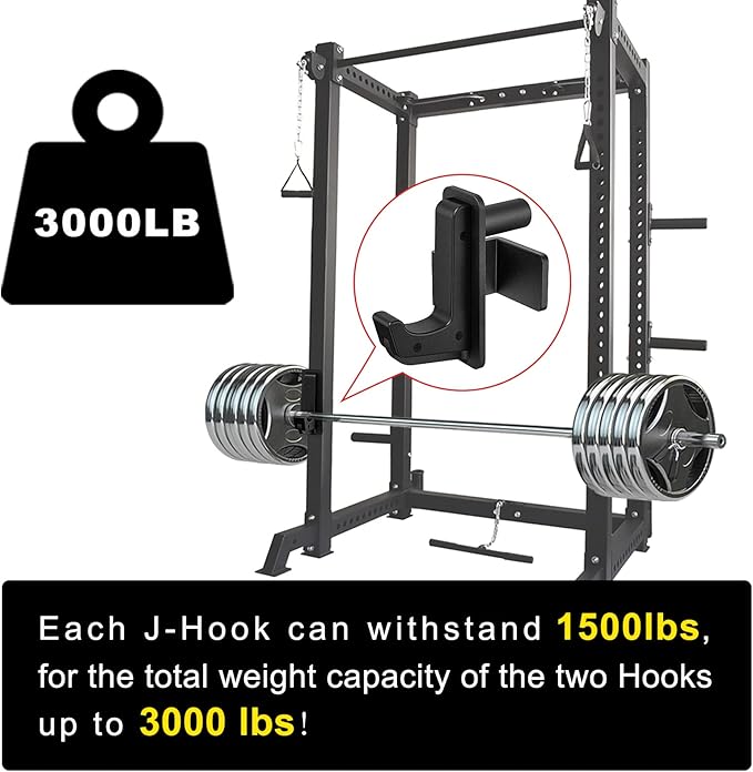 SELEWARE Solid Steel J Hooks for 2" x 2" or 3" x 3" Tube 1" or 5/8" Hole 2