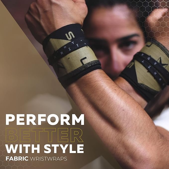 PICSIL Adjustable Wrist Support, Premium Fabric Weightlifting and Yoga Sweat Bands for Gym, for Women and Men, 1 Pair