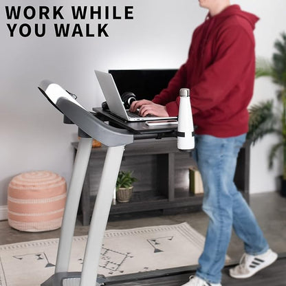 VIVO Universal Treadmill Desk with Phone Slot and Cup Holder, Ergonomic Platform for Notebooks, Tablets, Laptops, and More, Fits Treadmill Handlebars up to 31 inches, STAND-TDML2A