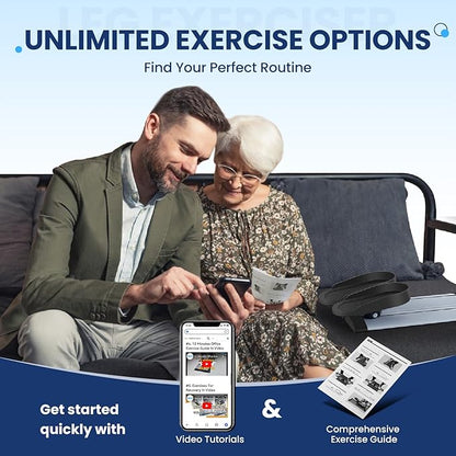 Leg Exerciser While Sitting for Seniors,Knee & Shoulder Exerciser for Home Office with Non-Slip Mat, Adaptable for Under Desk Arm& Leg Pedal Exerciser with Resistance, Low Impact Workout for Rehab
