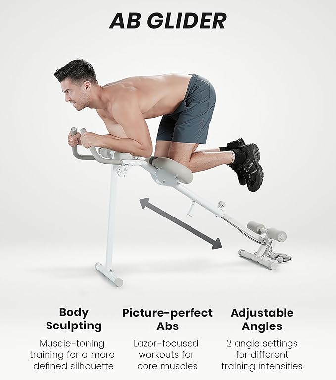 WONDER CORE Pro Max, Ab Machine for Stomach Workout, Ab Workout Equipment for Home Gym, Ab Trainer, 4-in-1 Exercise Equipment: Rowing Machine, Leg Press Machine, Ab Glider Machine, Roman Chair