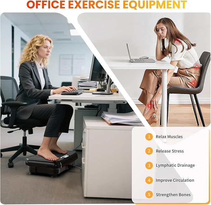 Vibration Plate Exercise Machine: TISSCARE Vibrating Plates for Lymphatic Drainage and Weight Loss, 300Lbs Capacity Full Body Power Shake Workout Platform for Home Cardio Fitness